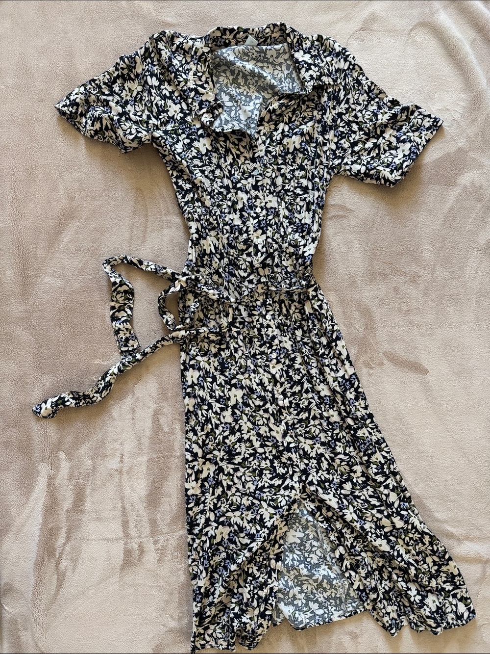 H&M Floral Button-Front Maxi Dress